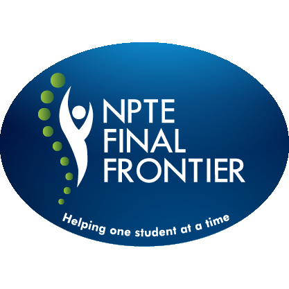 The NPTE Final Frontier logo. A blue oval with NPTE Final Frontier and their motto “Helping one student at a time”.