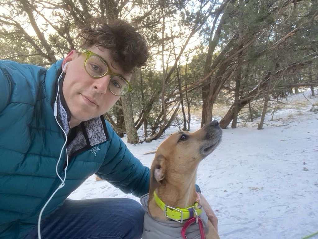 Here's my dog, Kiwi and I in the mountains above Albuquerque on our drive across the country from Richmond to Portland. If you're ever in ABQ, get breakfast burritos from Franks! $3.50 and fantastic. I bought three that day, one for each meal.